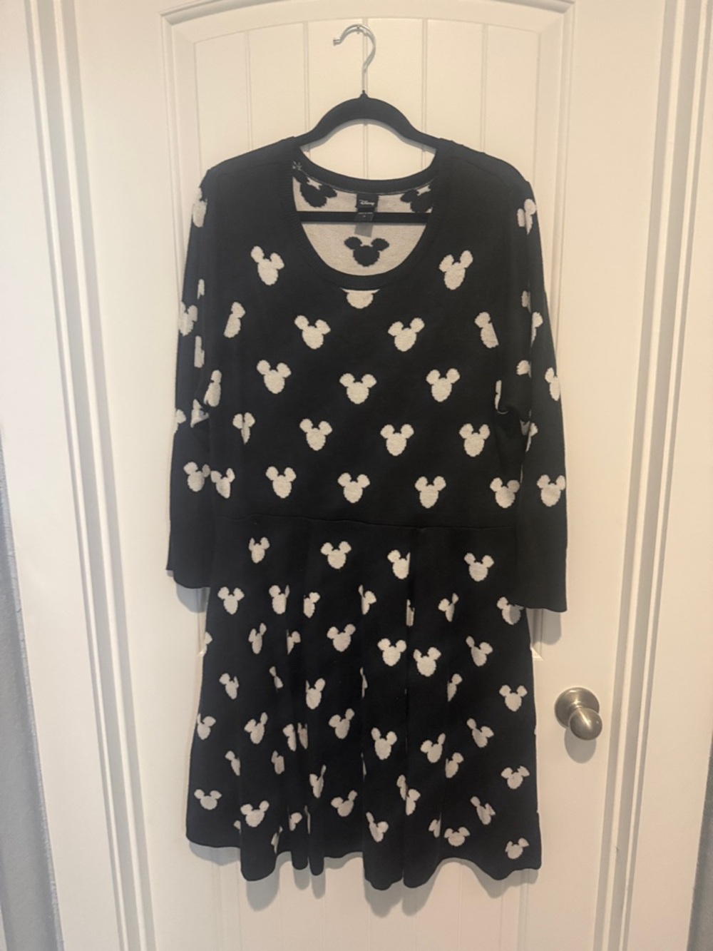 Disney Black Dress with White Mickey Head Print